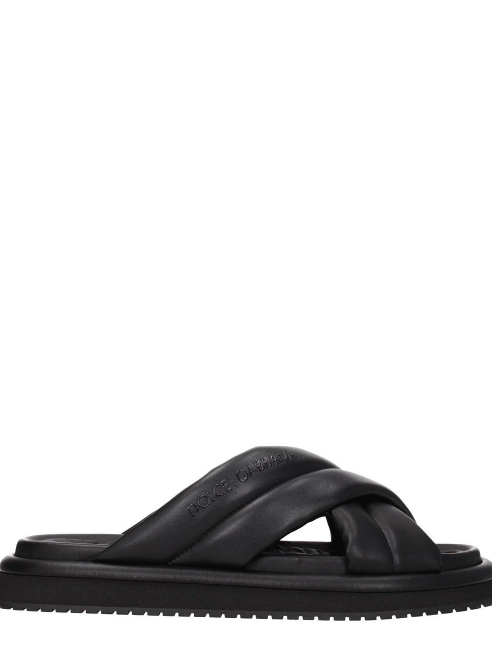 Dolce &Gabbana Men's Black Slides Logo Slippers in Nappa Leather.NWB/ Dustbag 42